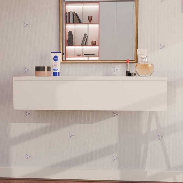 Penteadeira 70cm Branca Console Camarim Com Corrediças Telescópicas em Oferta na Shopee