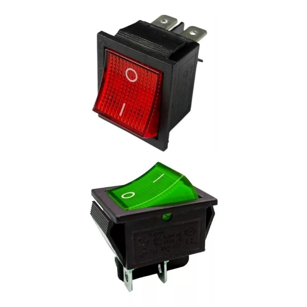 Botão Liga Desliga Extratora Ipc Brasil verde e vermelho