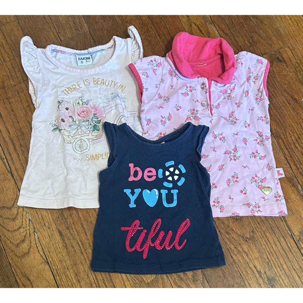 Lote camiseta diversas maracas tamanho 6-9 meses (desapego)