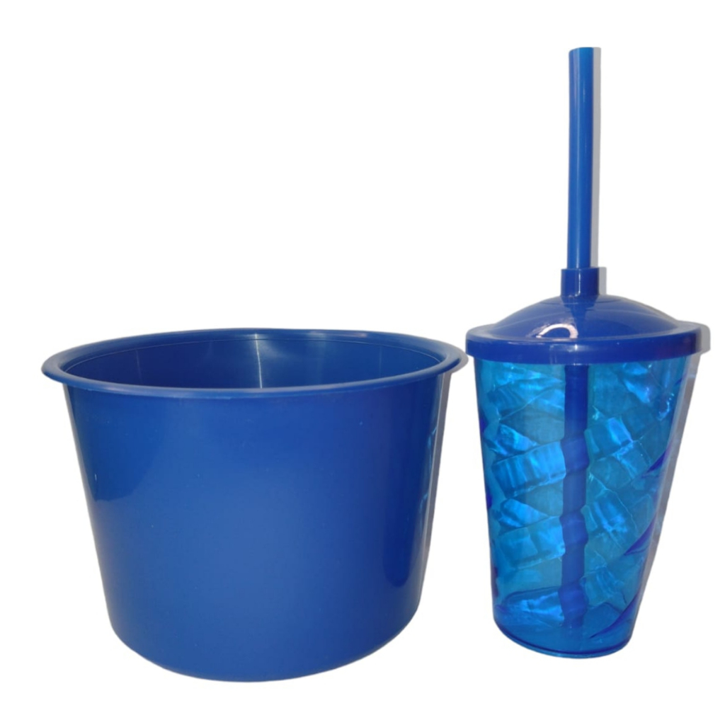 Kit 50 Festa Lembrancinha Balde Pipoca 1,5 LT + 50 Copos Twister 400 ML Lembrancinha