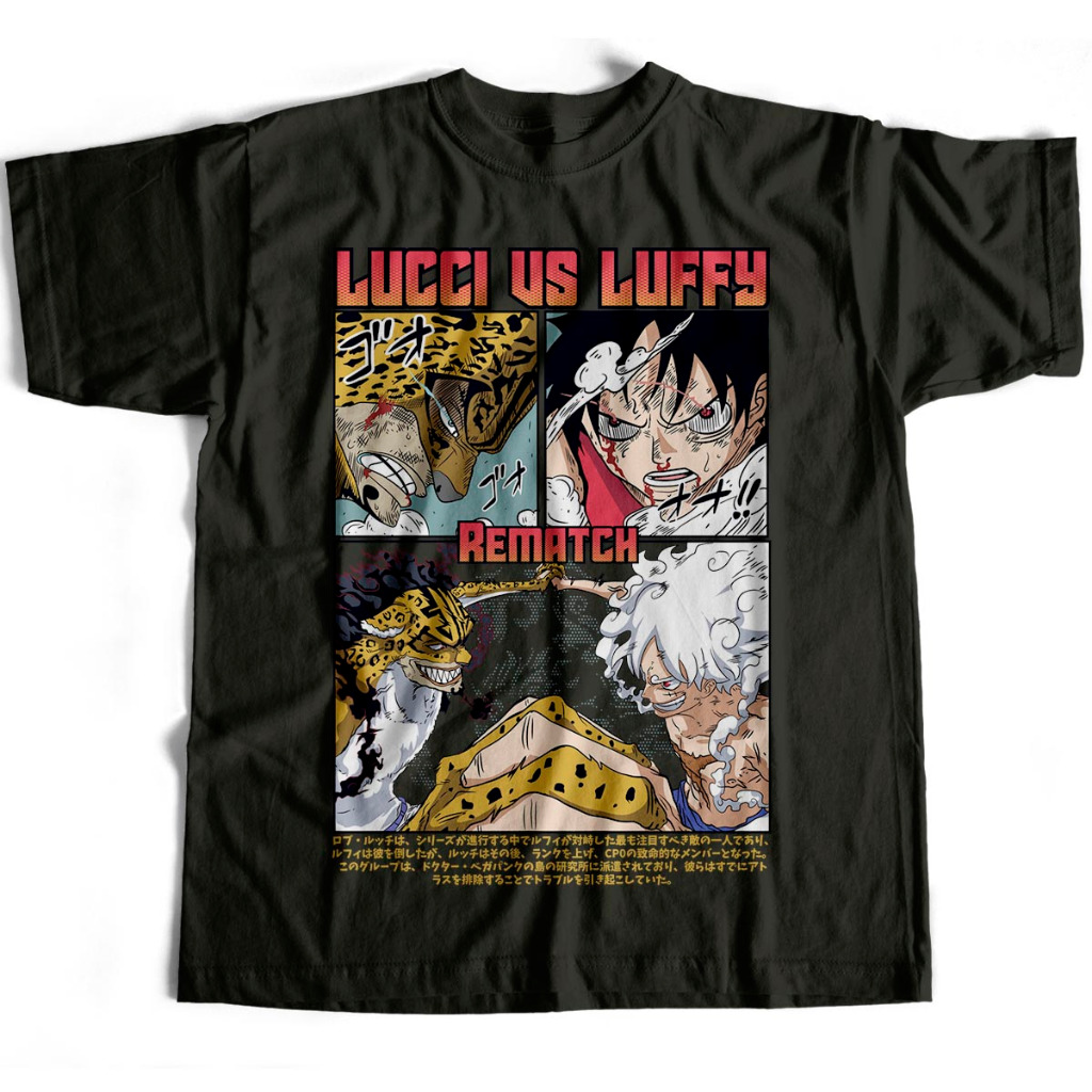 Camiseta Básica Luffy Gear 5 x Rob Lucci Arco Egghead One Piece
