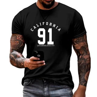 Camiseta Masculina California 91 Algodão Beach Lançamento em Oferta na Shopee