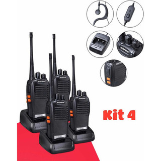 Kit 4 Rádio Comunicador Walk Talk Baofeng 777s com 16 Canais Alcance de 12Km