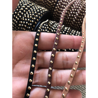 Fio de camurça com tachas 4mm-2metros em Oferta na Shopee