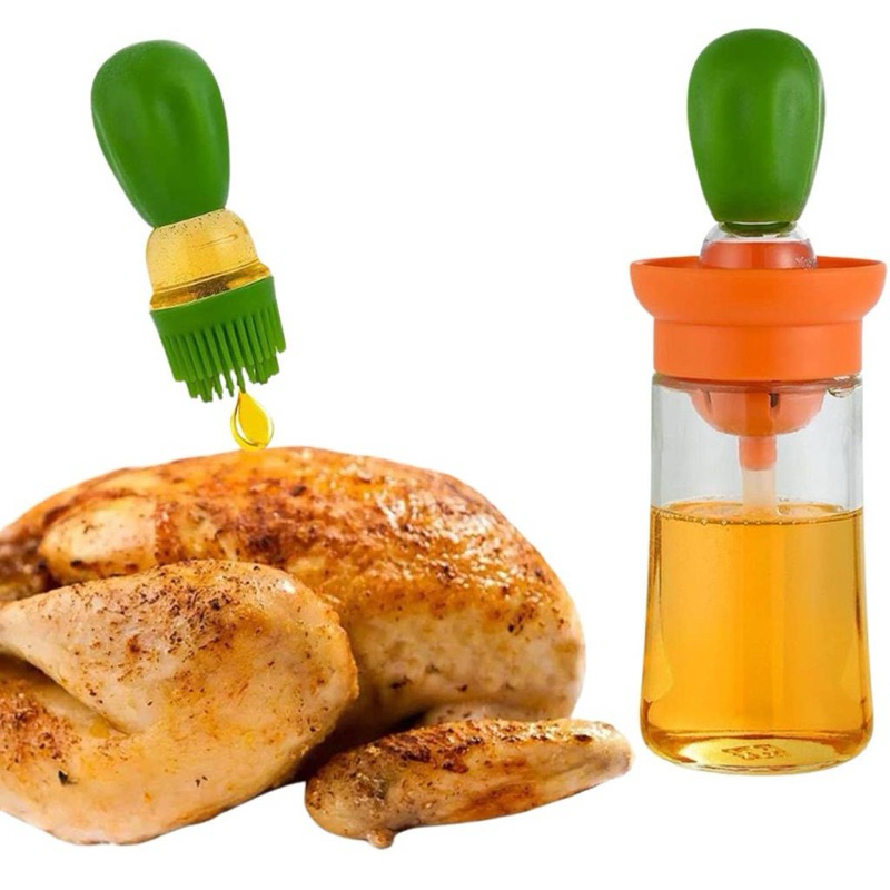 Dispenser Portátil para óleo 2 em 1 com Escova de Silicone cozinha grelha