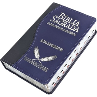 Bíblia Sagrada Letra Hiper Gigante com Harpa Borda Dourada em Oferta na Shopee
