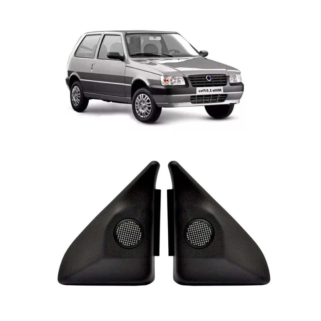 Par Acabamento Interno Retrovisor Uno Flex 2004/13 Fixo 2p