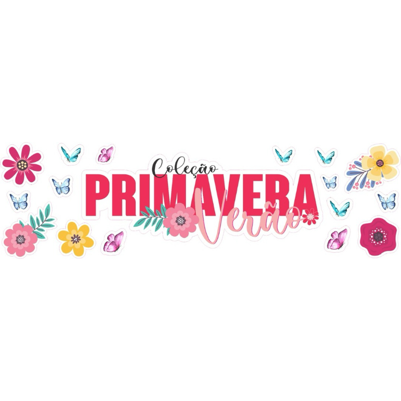 Adesivo para Vitrine Primavera Verão - 70x22cm