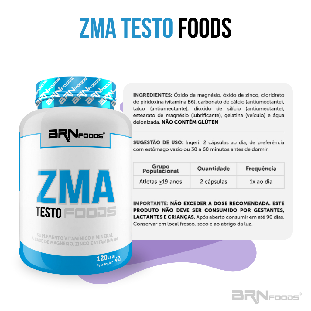 Detalhes do Kit Zma 120 Cáps + Colágeno Colagen 100 Cáps + Bcaa 2400 100 Cáps - BRNFOODS