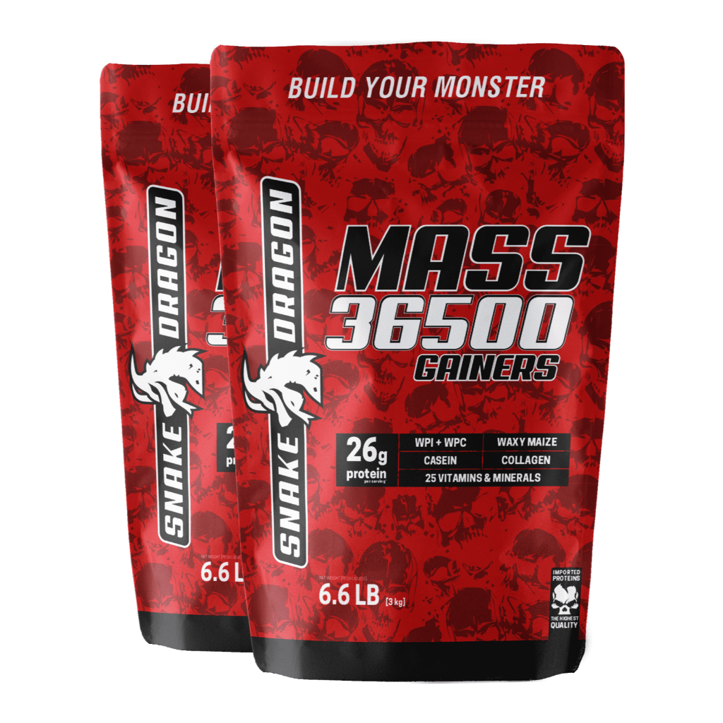Kit Suplemento - 2x Hipercalorico Com Whey - MASS 36500, 3kg - Snake Dragon (Ganho de Força)