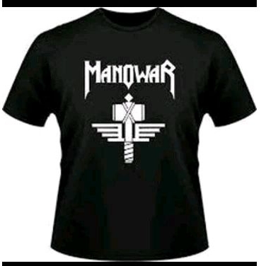 Camiseta Masculina Manowar Camisa Algodão Banda De Rock Heavy metal power metal man o' war ou man-of-war Navio de guerra Blusa Casual Estampada Preto Básico Tumblr Promoção Envio Rápido Show Turnê Fã Clube Música