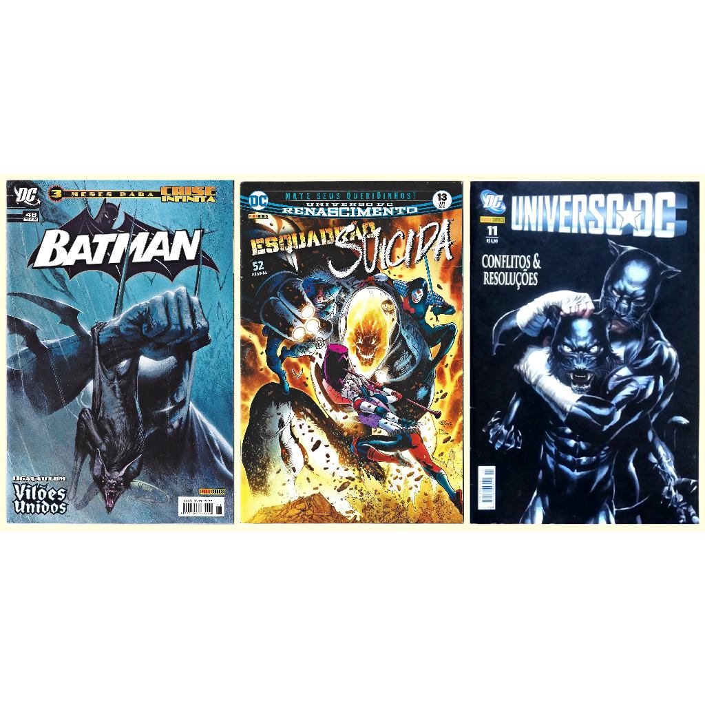 DC Comics Formato Americano (Panini) - Batman (1ªs.) nº 46, Esquadrão Suicida nº 13,  Universo DC nº 11.