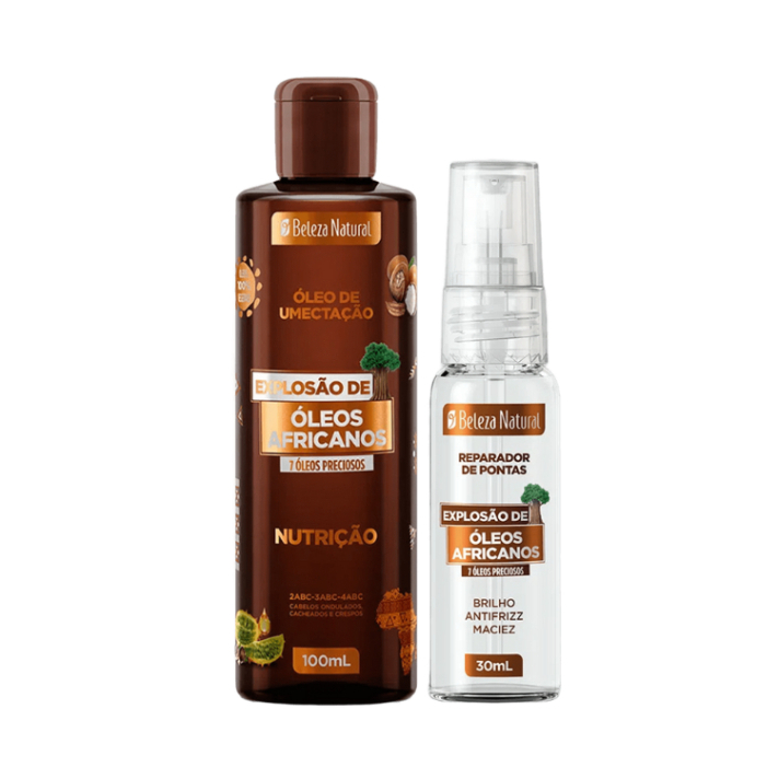 Kit Beleza Natural Óleo de Umectação + Reparador de Pontas Óleos Africanos bn.Explosão - Beauty