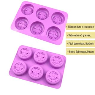 Molde/Forma Silicone Abelha para Bolo, Sabonete, Doces fácil desmoldar, lavar e guardar) 6 cavidades em Oferta na Shopee