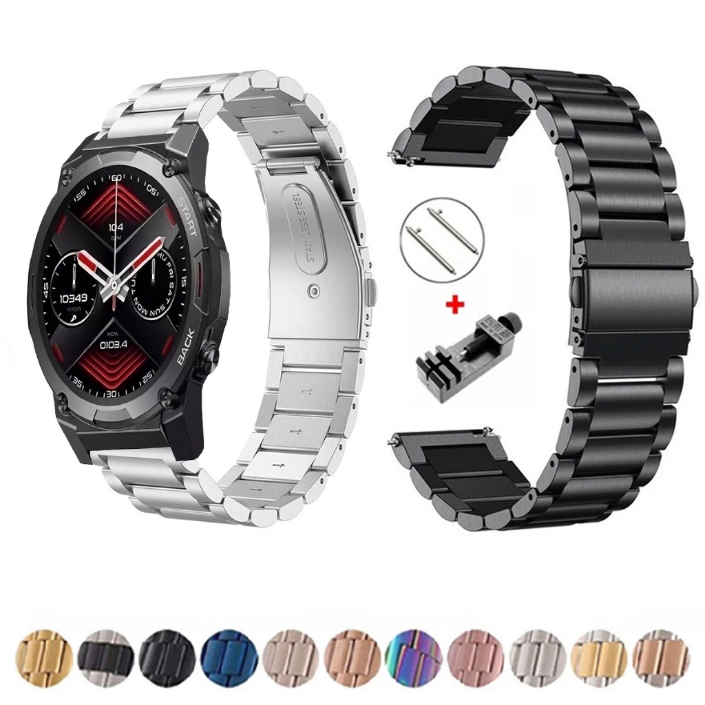 Pulseira de 22mm Metal Elos de aço inox para Zeblaze Vibe 7 PRO de Engate Rapido
