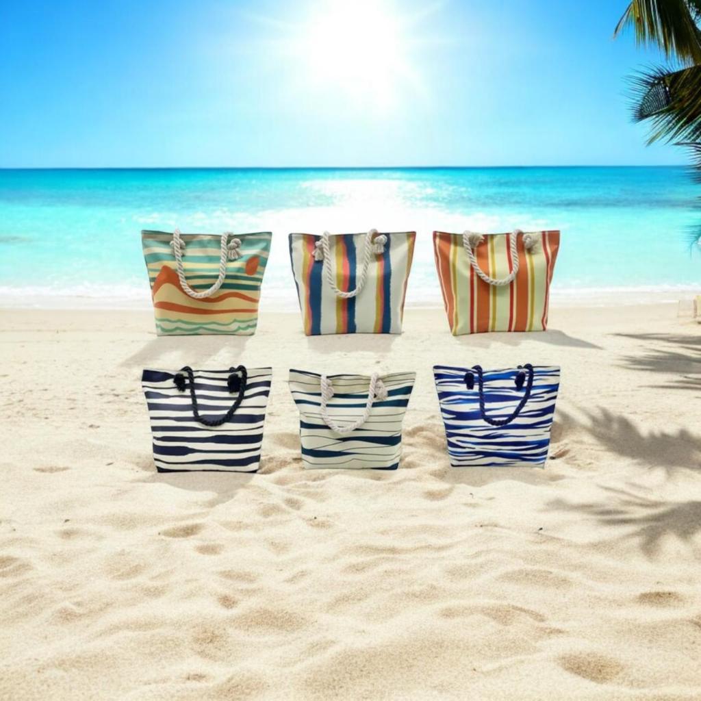 Bolsa de Praia Sacola de Compra Multiarte Onda Sacola de compra 45x12x34--(Unitário)