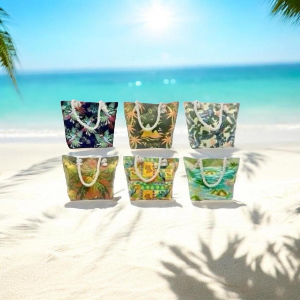Bolsa de Praia Sacola de Compra Multiarte Estampa Floral Sacola de compra 45x12x34CM