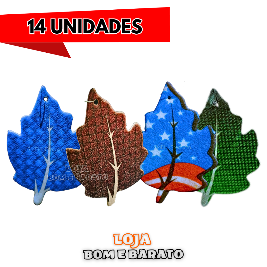 Kit 14 Cheirinhos Aromatizantes para Carro, Folhinha de Cheiro para Ambiente - Bom e barato