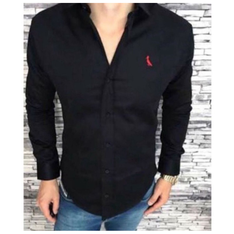 Camisa Social Manga Longa RE SERV@ Masculina Slim Fit Lisa Casual’s