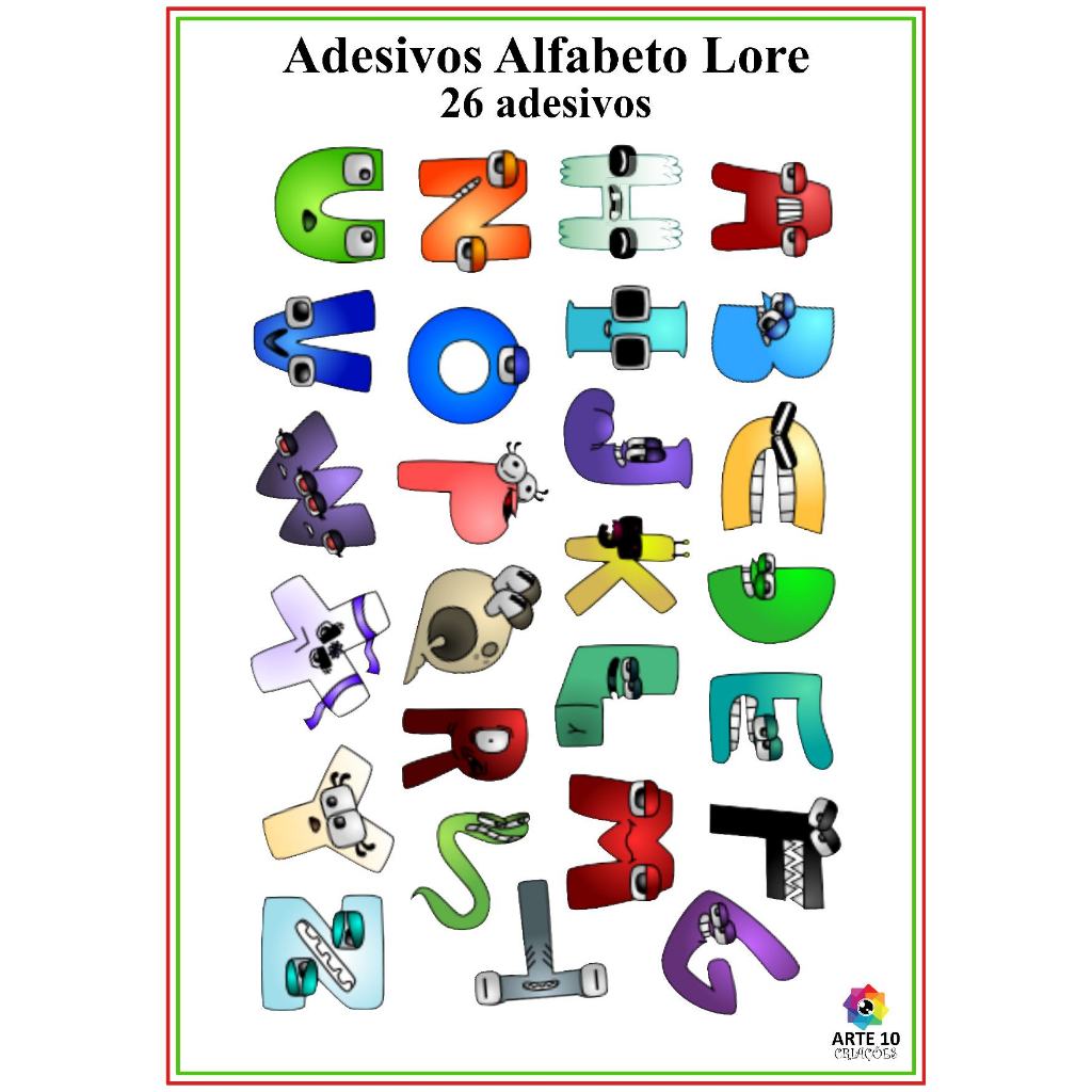 ADESIVOS ALFABETO LORE - AUTO COLANTE - CARTELA C/ 26 ADESIVOS em Oferta na Shopee