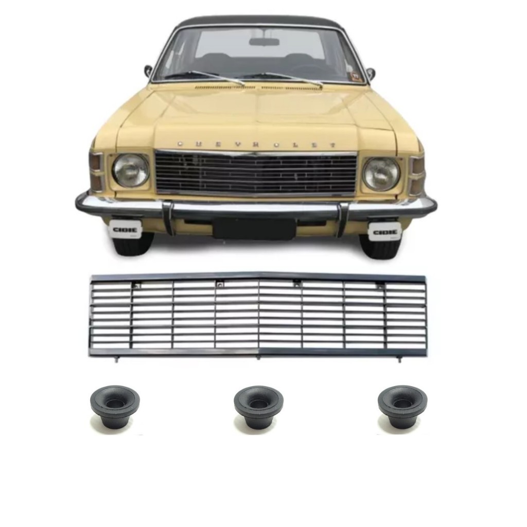3 Grampo Bucha Fixação Da Grade Opala/chevette/monza/caravan