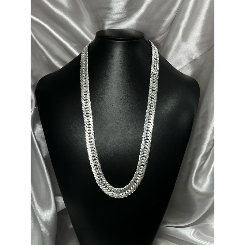 Corrente Elo Triplo  17mm 70cm Fecho Gaveta Trava Tripla Prata 925 Mista Elo duplo Banhada cordão Colar