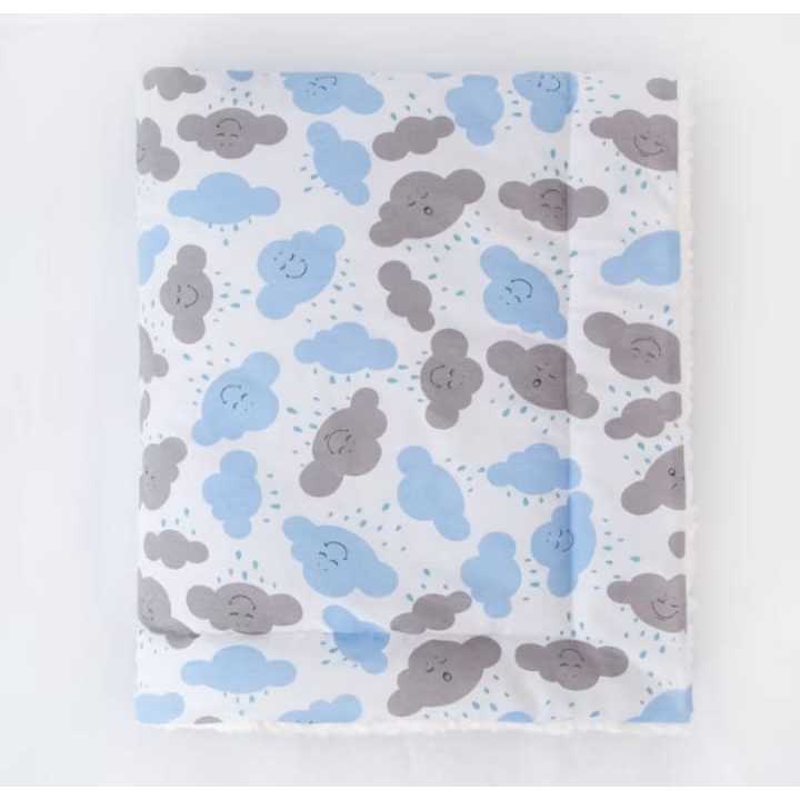 Cobertor Manta Sherpa de Bebê Carneirinho Dupla Face 100% Algodão Antialérgica Para Menino e Menina