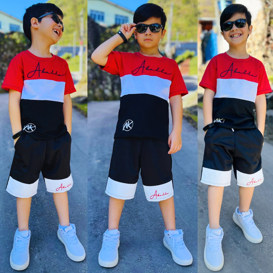 Conjunto Masculino Infantil Kit 2 Peças Bermuda Camiseta Lançamento