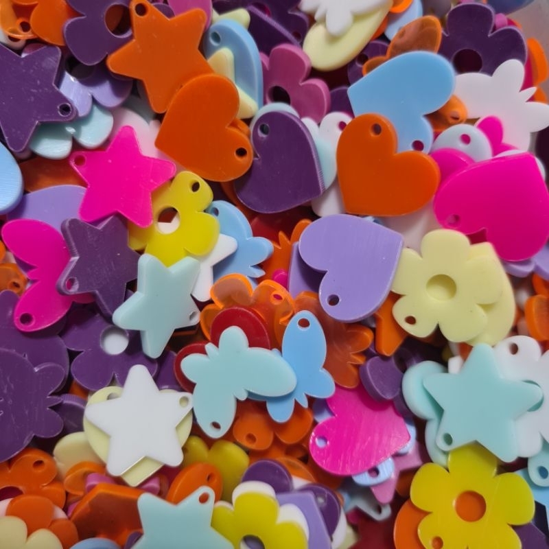 100 Apliques Pingentes de Acrílico para Artesanato 2cm