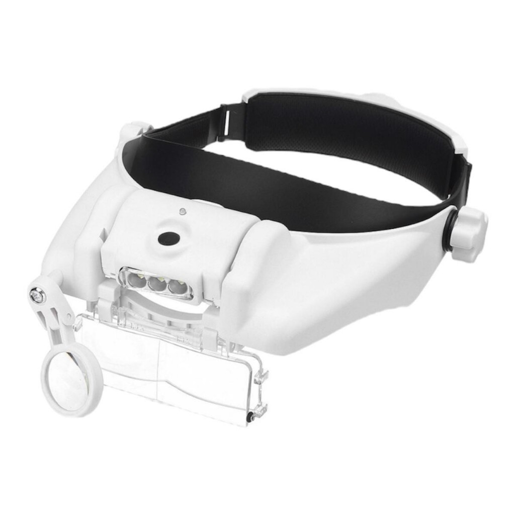 Lupa de cabeça c/luz de LED p/profissionais de estética e joalheiros 82000 TG em Oferta na Shopee