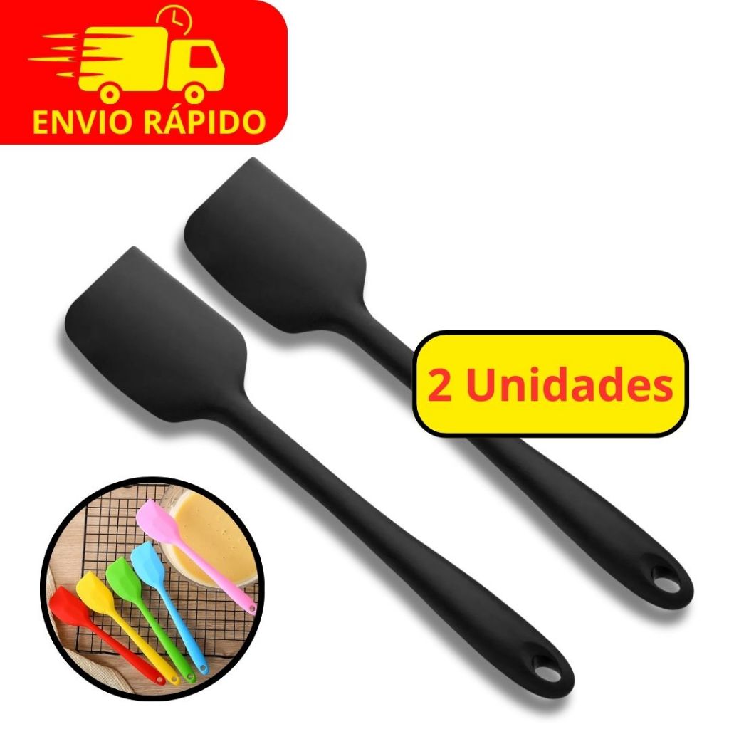 Kit 2 Espátula Culinária de Silicone Vermelha Para Confeiteiros e Cozinheiros de Cozinha Profissional Vermelha