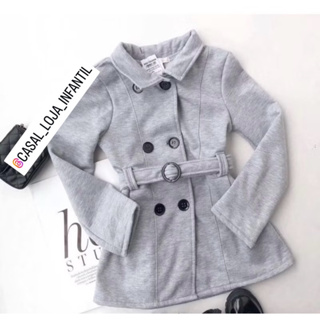 Sobretudo infantil de moletom flanelado em Oferta na Shopee