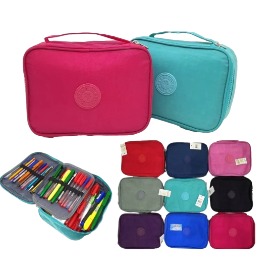 Estojo Escolar Unissex Juvenil Matelassê Estojo Organizador Grande Jumbo Box 2 Compartimentos em Oferta na Shopee