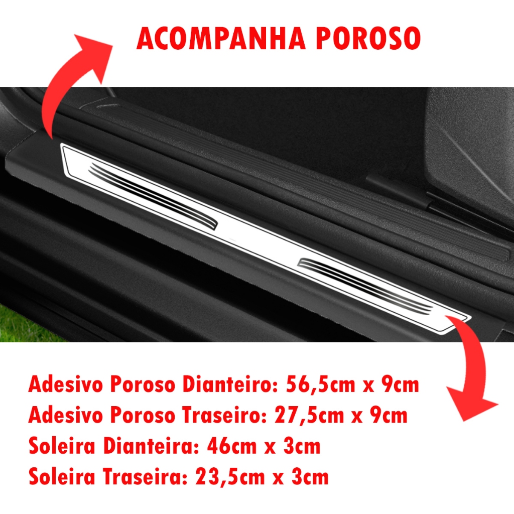 Kit 8 Peças Adesivo Soleira Porta Compatível I30 2010 2011 Á 2016-prata