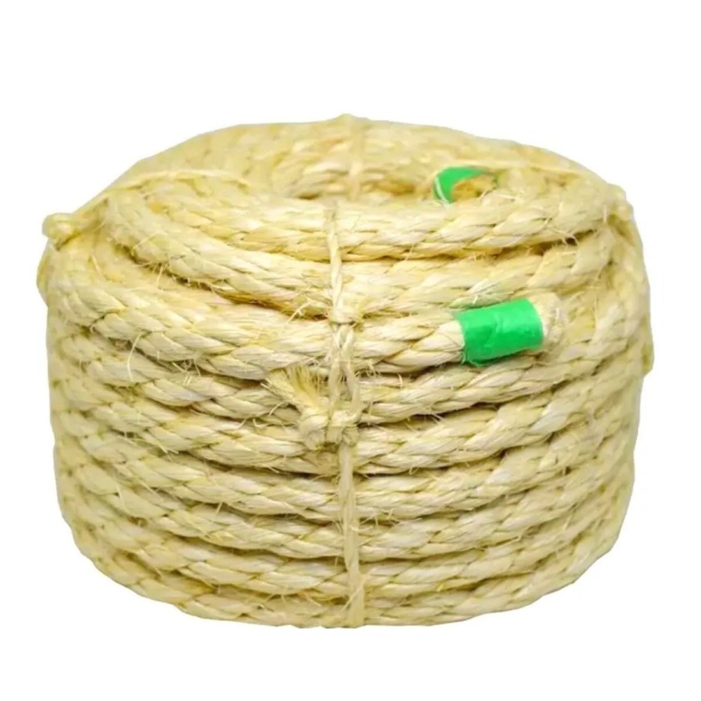 Corda De Sisal Natural 12mm Rolo 3 Metros Resistente Artesanato Amarração Tapete Decoração