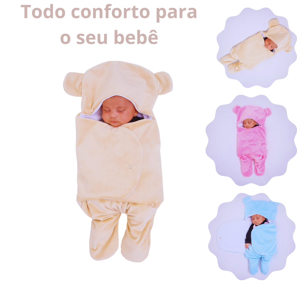 Charutinho Para Bebê Dormir 3 Cores Quentinho Para Inverno Menino Menina Casulo
