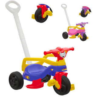 Tricicolo Velotrol Masculino e Feminino Com Empurrador e Apoio para os Pés Motoca