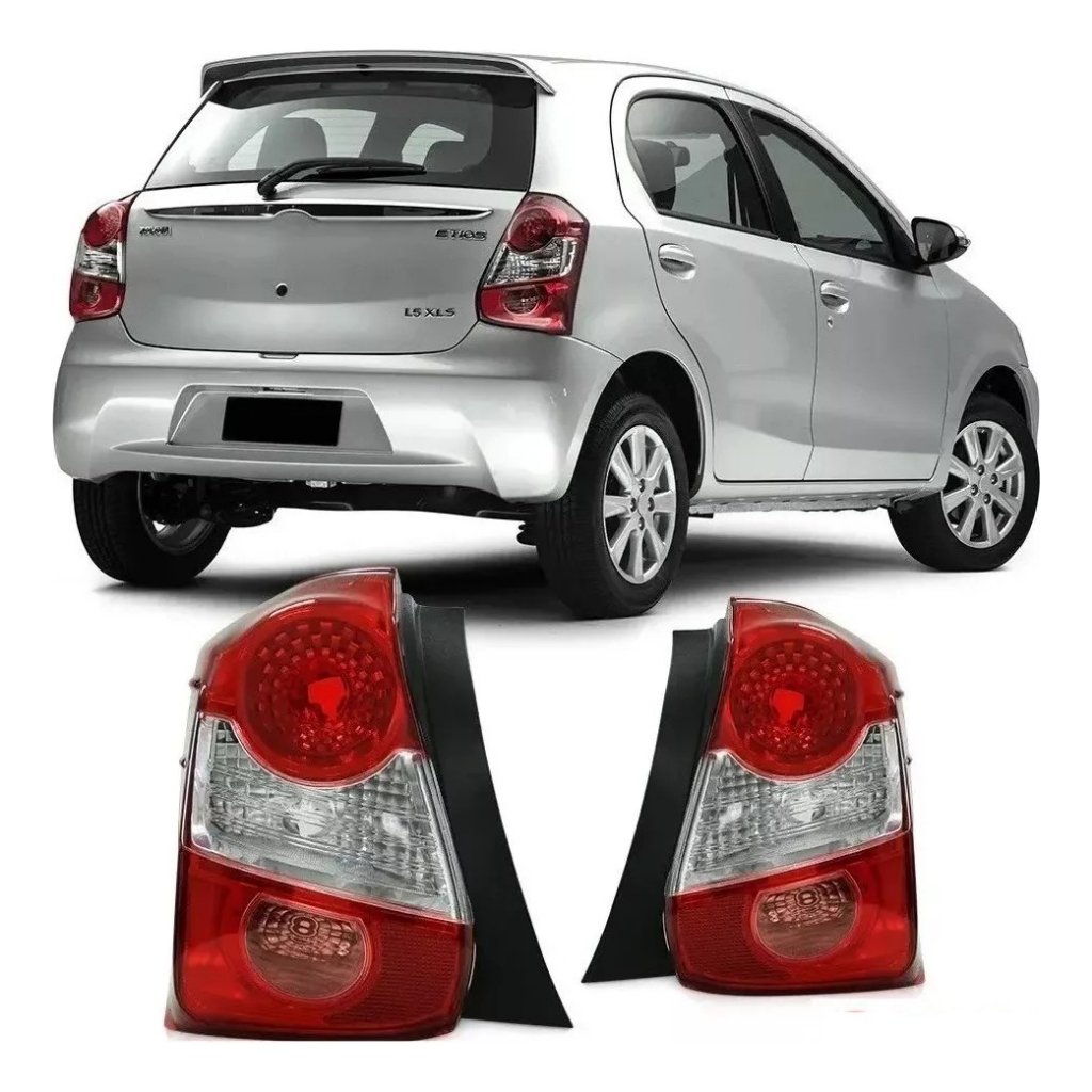 Lanterna Traseira Etios Hatch com Ré Bicolor 2012 2013 2014 2015 2016 2017 2018 2019 2020 2021