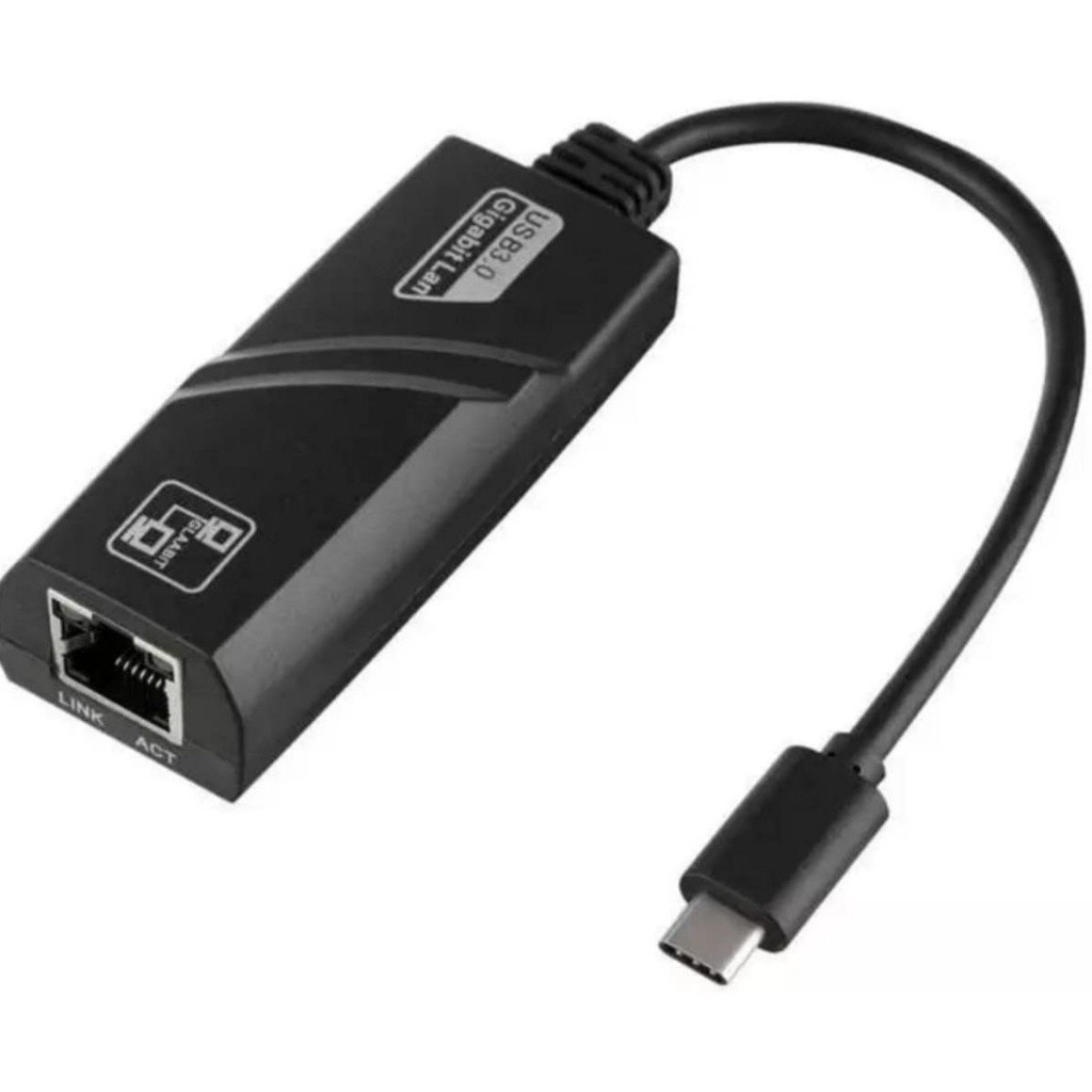 Cabo Adaptador Type-C Para RJ45 Lan Megabyte 10/100/1000Mbps. DESKCTOP PC e NOTEBOOK Nova Voo