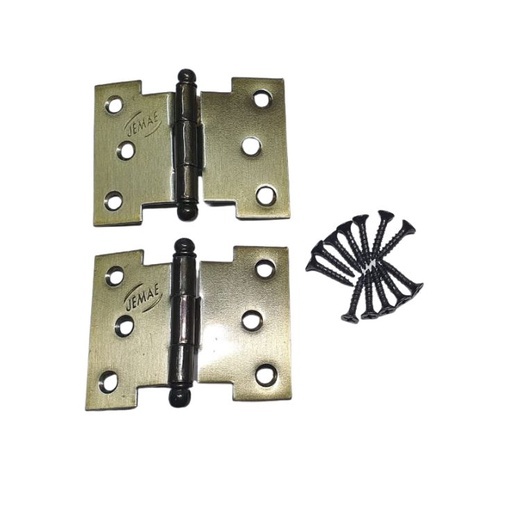 Dobradiça Palmela 3" FLO Para Janela Colonial Tipo H Kit com 2 Dobradiças e 12 Parafusos