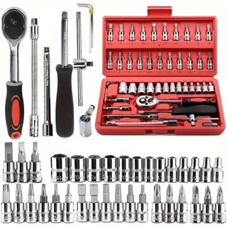 Kit De Ferramentas 46/40 Peças Jogo De Soquetes Chave Catraca Reversível Com Maleta Jogo De Ferramentas Completo em Oferta na Shopee