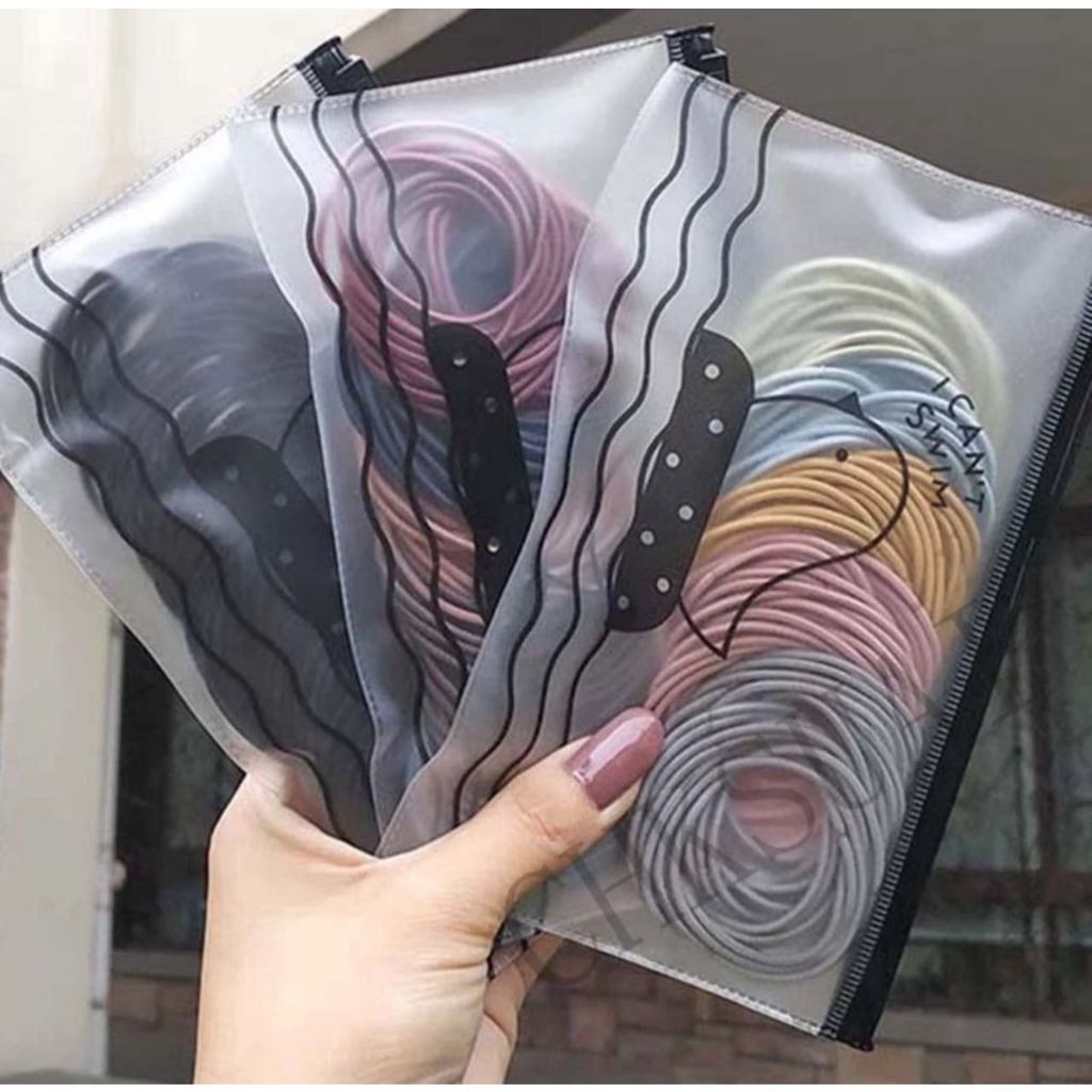 400 Unidades Com Saco Mulheres Faixas De Borracha/Coreano Cabelo Bandas Elásticas/Cor Sóli...