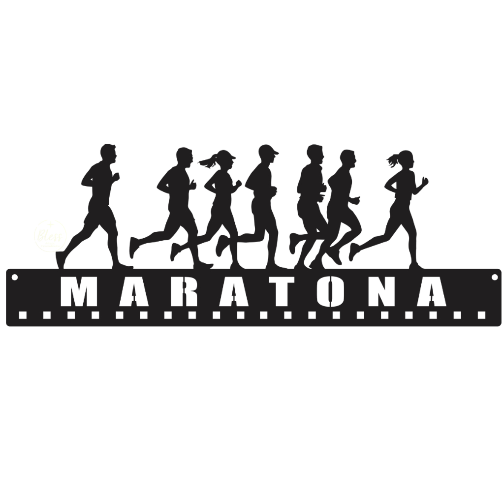 Porta Medalhas Corrida Maratona  Quadro decorativo MDF preto