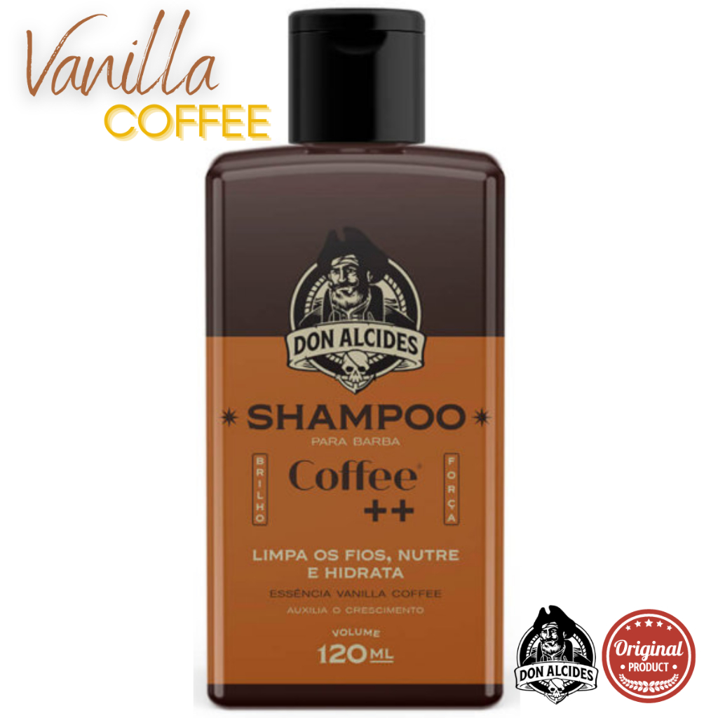 Shampoo para Barba Don Alcides Coffee 120g Limpeza e Perfuma Para Homens Exigentes