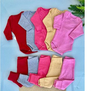 Kit 10 Peças de Body e Calça de Ribana Longo Inverno do RN ao 3 anos