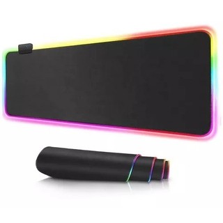 Mousepad Para Jogo Gamer Extra Grande 80 x 30 cm com LED RGB Speed Edition Preto Liso Sem…