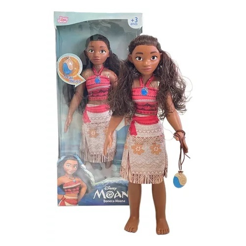Boneca Moana Acompanha colar Mágico Novabrink Original