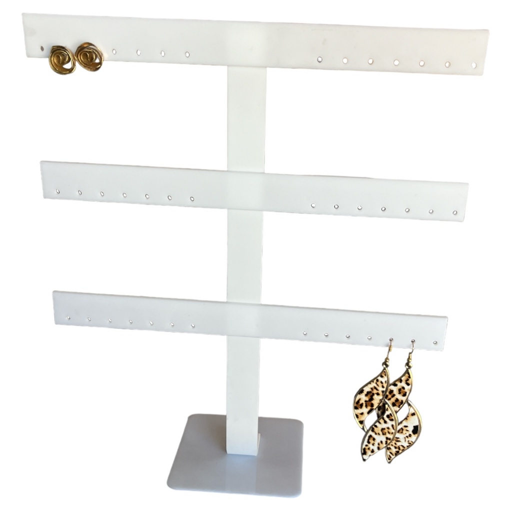 Suporte Expositor Organizador T de Brincos Compridos - Acrílico Branco em Oferta na Shopee