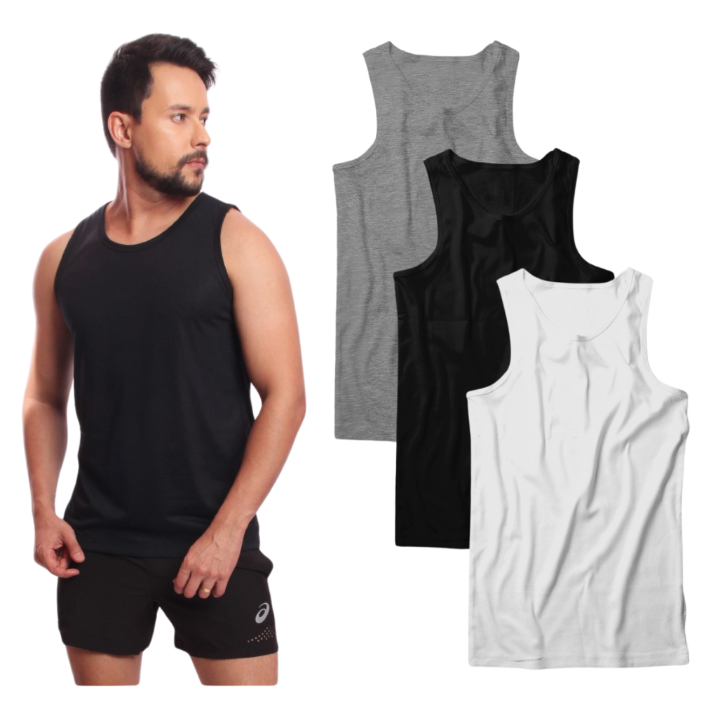Kit com 3 Camisetas Regatas Masculina Lisa Premium 100% Algodão Oferta