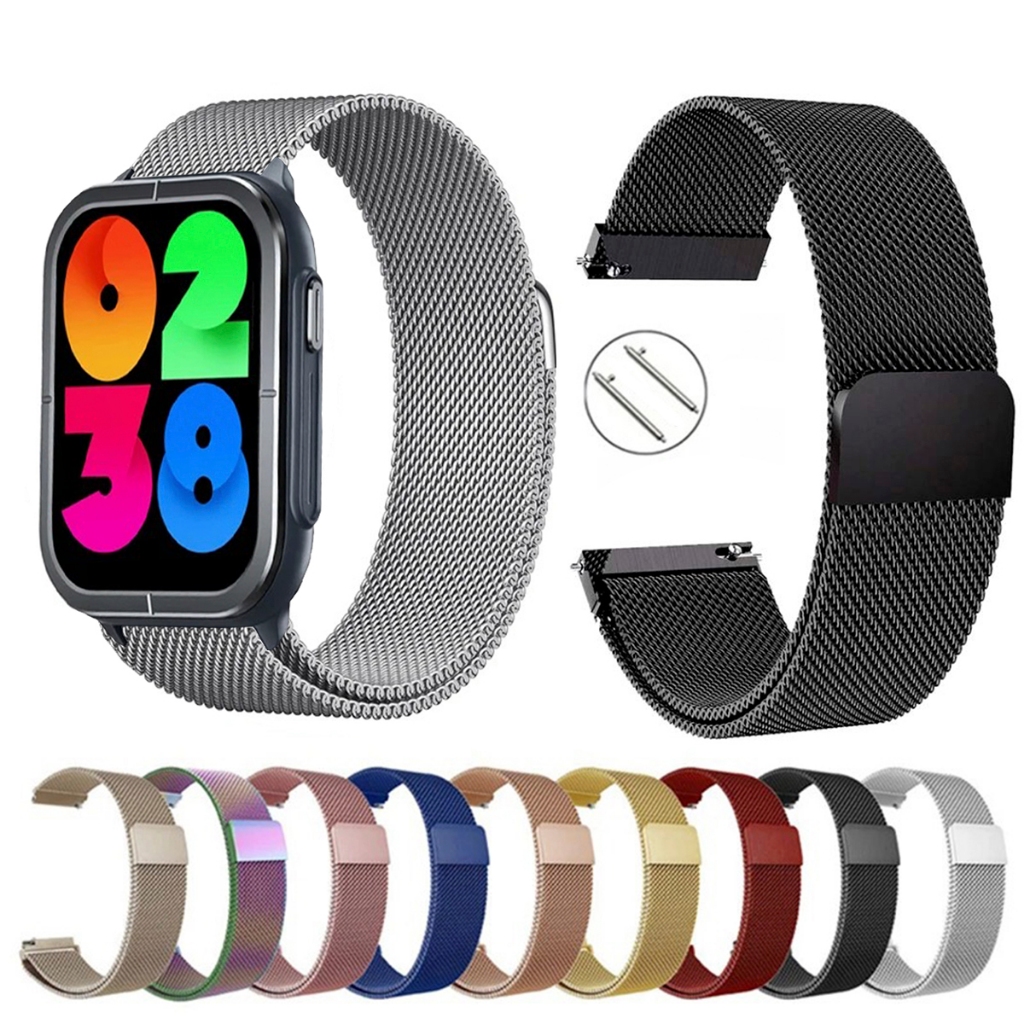 Pulseira de 22mm milanesa aço inox para Mibro C3 de Engate Rapido